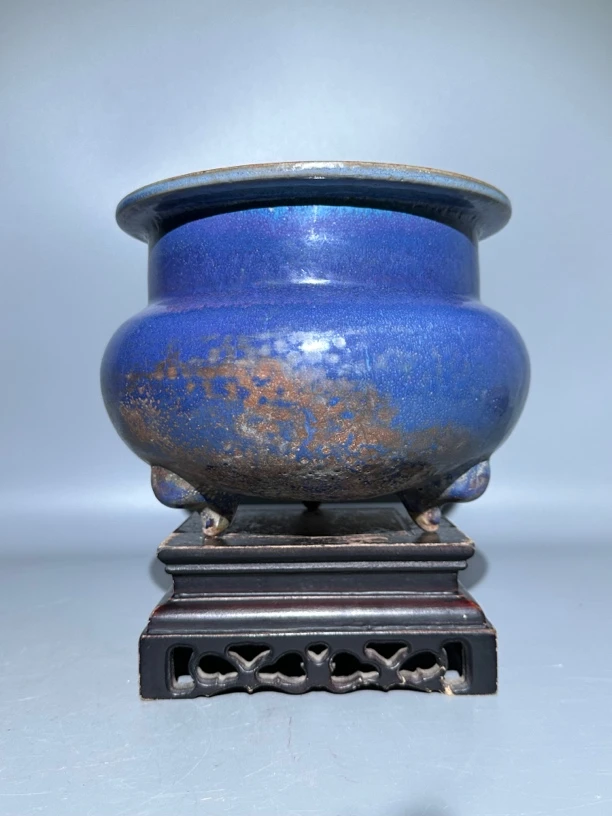 钧窑，三足炉（生坑）