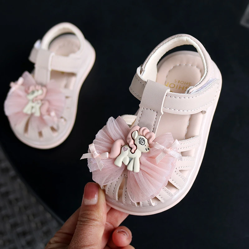 婴幼儿透气凉鞋魔术贴小女孩学步鞋防滑鞋子公主鞋夏季软底凉童鞋