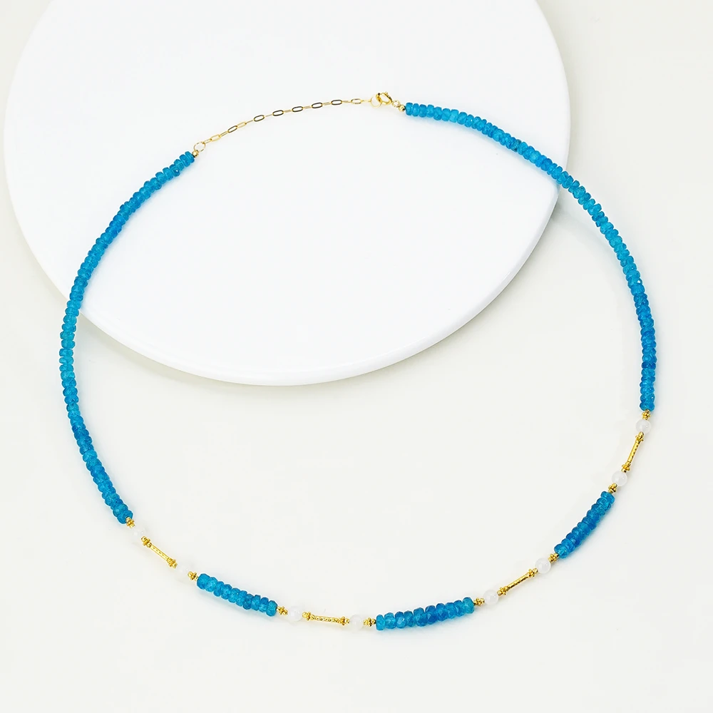 【蓝色妖姬】18K磷灰石项链（40+5）45042