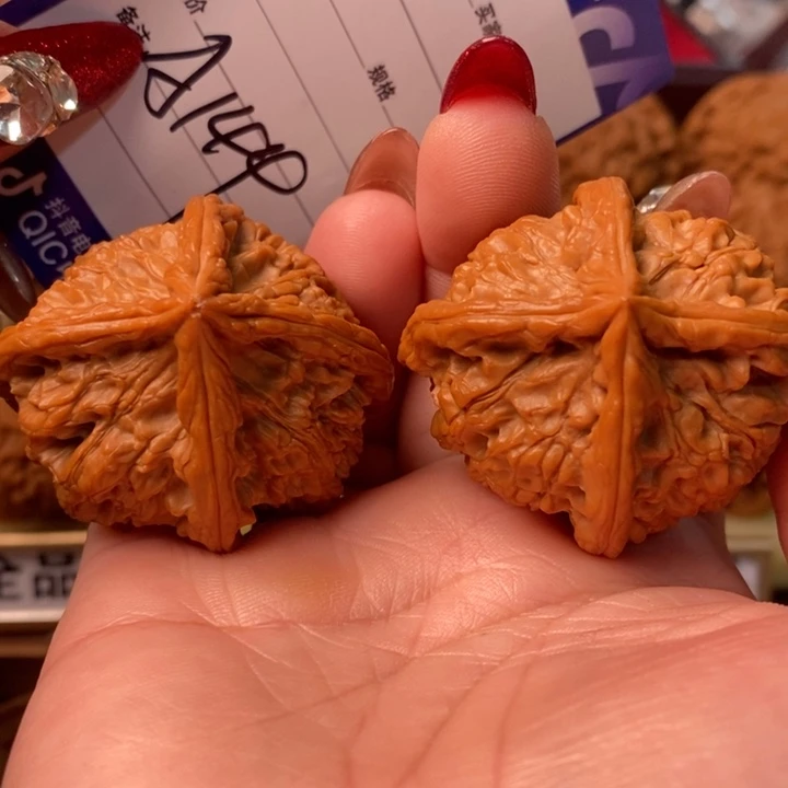 桃核把件精品大四棱