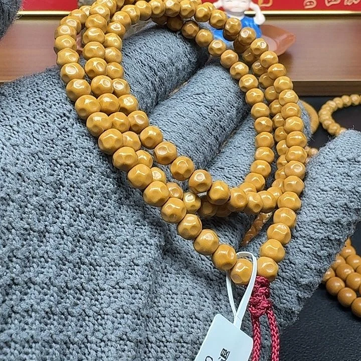 人***醒核桃手串/手链5.8老挝全无白核尖无相108