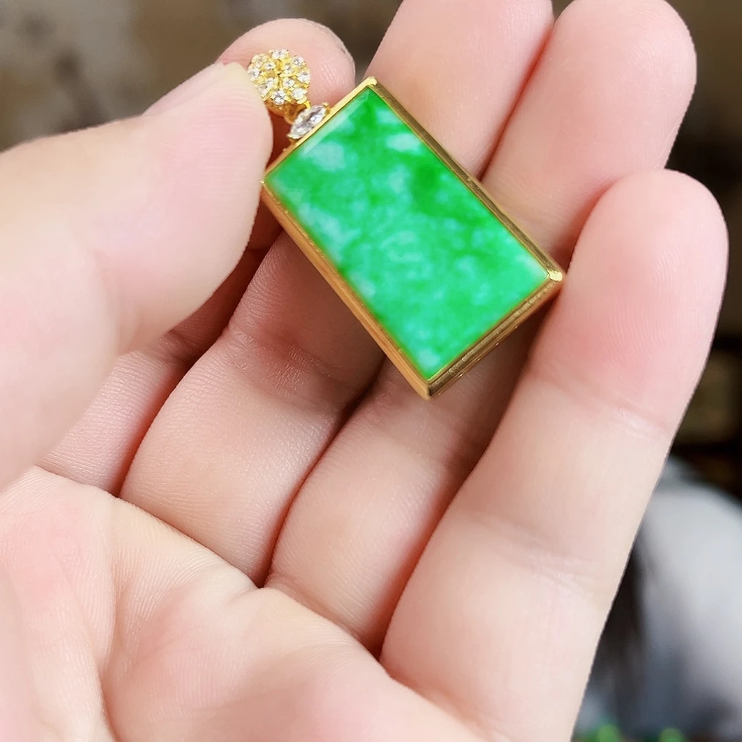 翡翠银S925镶嵌颈饰吊坠