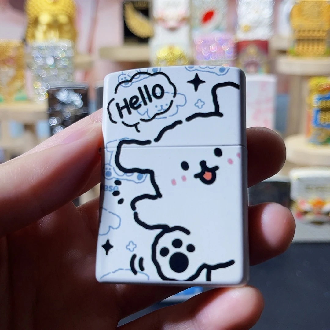 钢zippo正品Hello小狗彩印套装礼盒