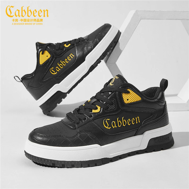 卡宾高帮板鞋冬季2025新款增高运动休闲男士潮鞋百搭中帮男鞋厚底
