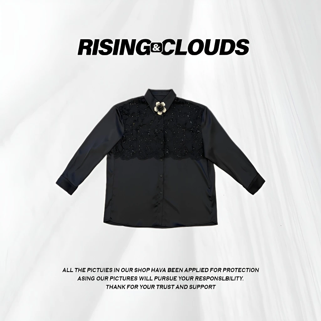 RISING&CLOUDS莎莎【原创】深圳舒适百搭拼接蕾丝衬衫120642