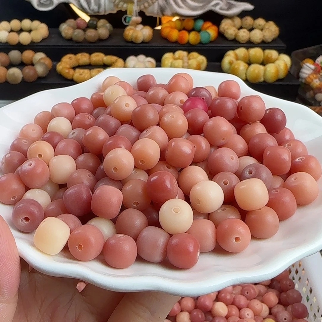 菩提根/象牙果手串微瑕卡10粉桶500颗