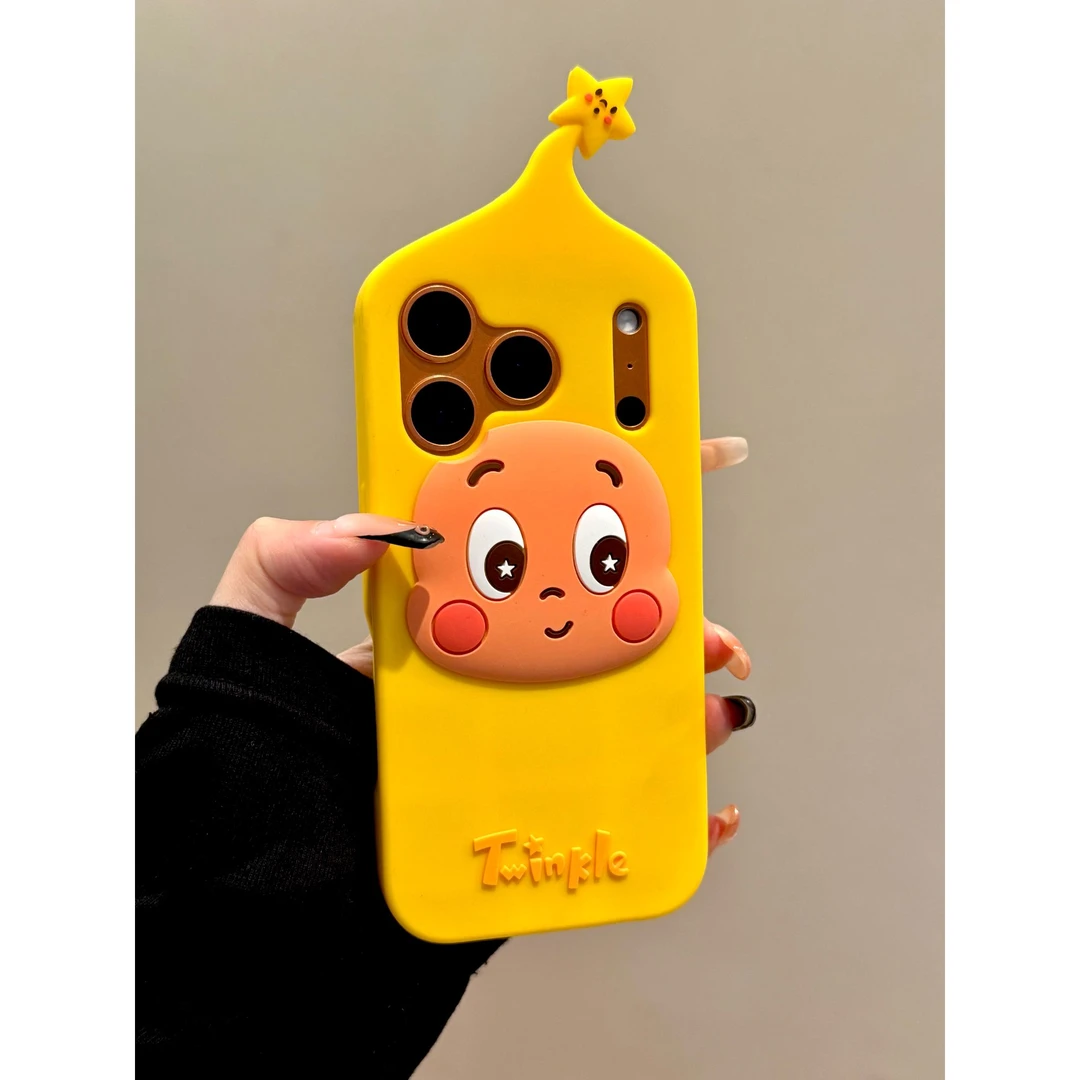 适用苹果iphone17promax立体硅胶16pro创意15ins防摔14星星手机壳