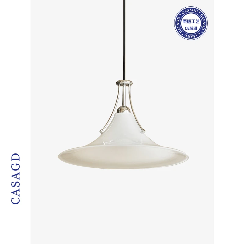 包豪斯瑞典设计师原创设计玉兰吊灯极简餐厅灯酒店高级感玻璃吊灯