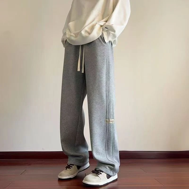 男女童卫裤春秋潮流高街儿童百搭加绒休闲裤中大童帅气运动直筒裤