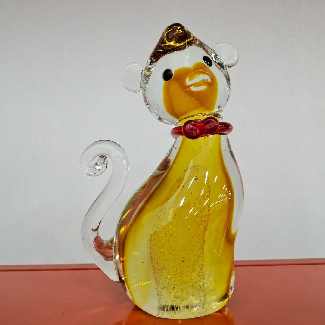 Q005 淄博琉璃创意手工琉璃返影生肖猴摆件