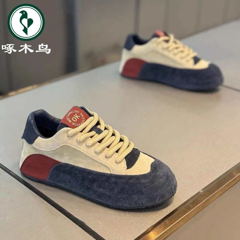 啄木鸟官方正版男鞋新款时尚百搭休闲老爹鞋子男款厚底运动跑步鞋
