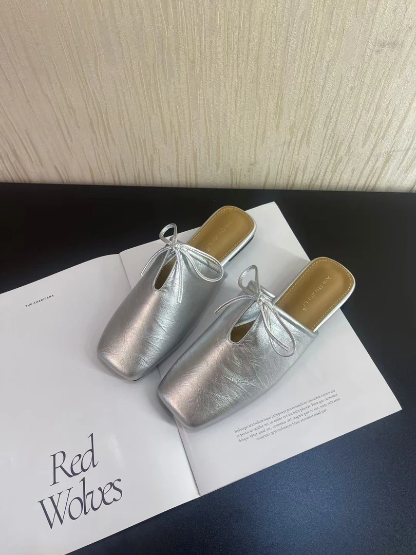 【春季新款2525】穆勒鞋半拖懒人包头拖鞋女外穿低跟凉拖