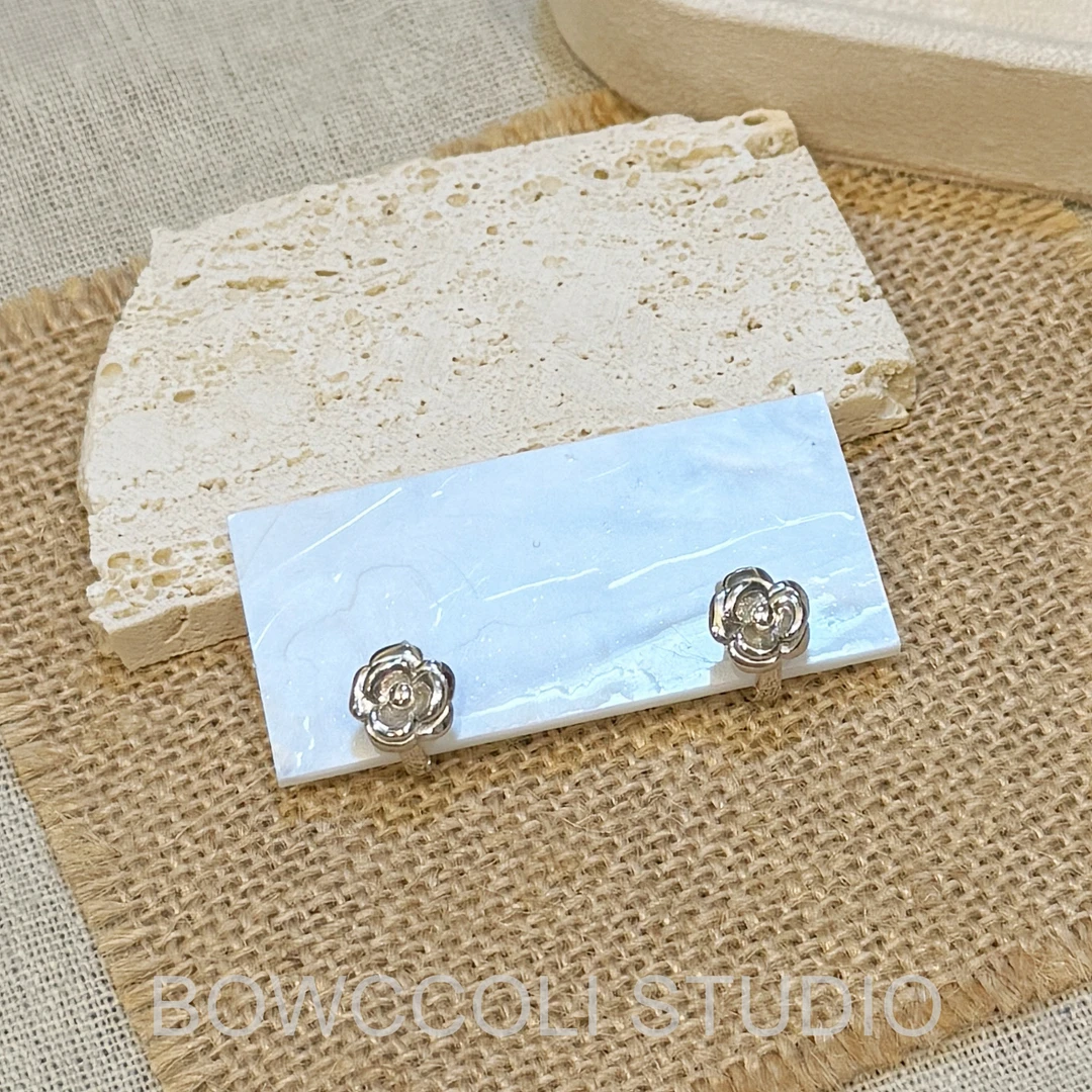 925银耳饰 【法式山茶】小众法式百搭经典小香风设计感耳环