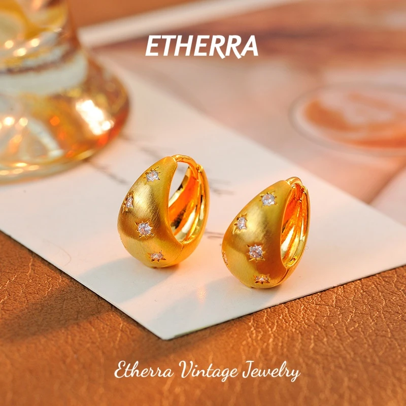 合金耳饰 镀K金D1309法★【星轨鎏光】春ETHERRA 爱泽尔耳钉时尚
