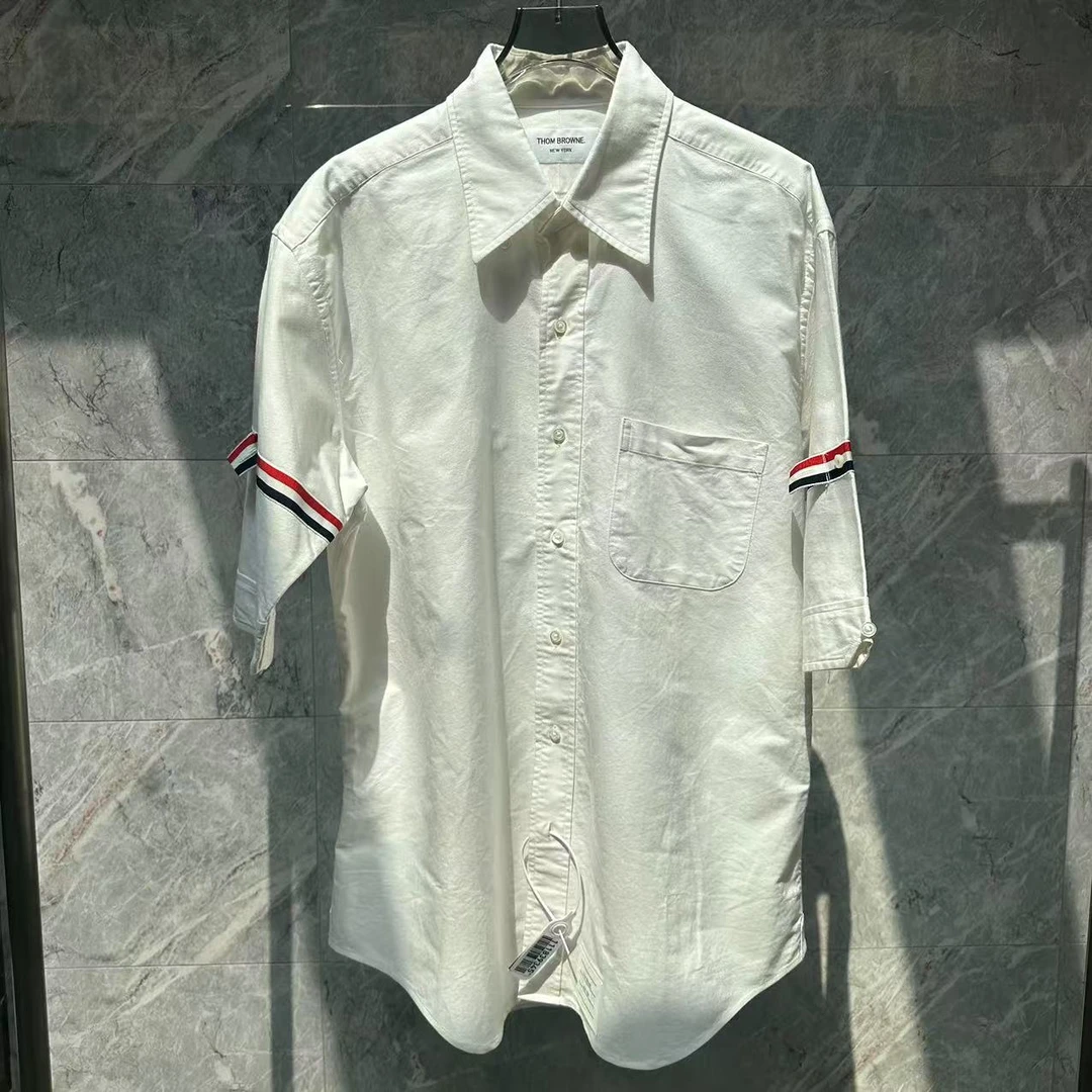 99新 THOMBROWNE TB汤姆布朗/白色短袖衬衫/5码