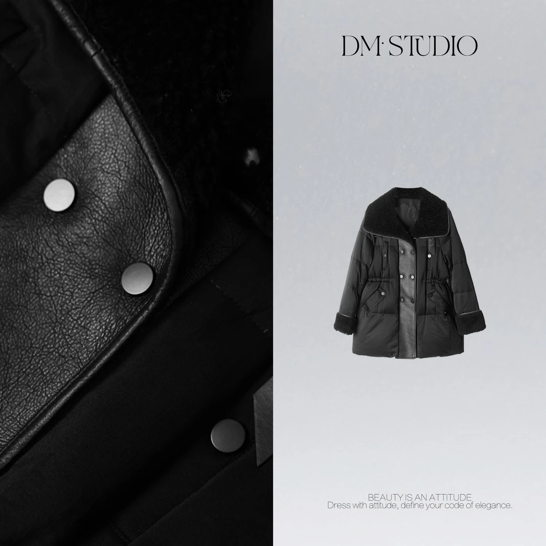 DEDM•STUDIO/冬季静奢小众排扣羊毛新国标90白鹅绒服2506YRF/807