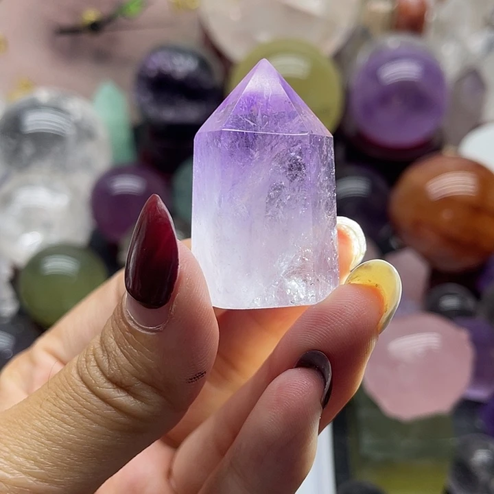 未镶嵌珠宝半成品水晶6紫水晶柱高3.6宽2.2