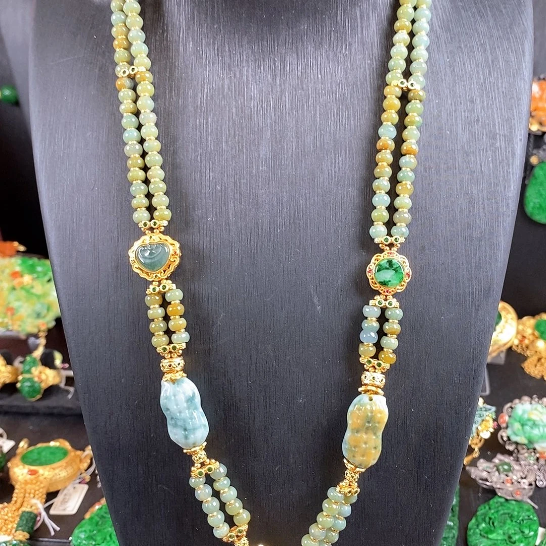 翡翠未镶嵌颈饰万能链