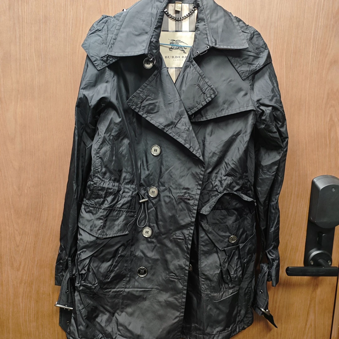 95新 BURBERRY/博柏利 麦殿/双排风衣黑色175码/241128PYS8X01