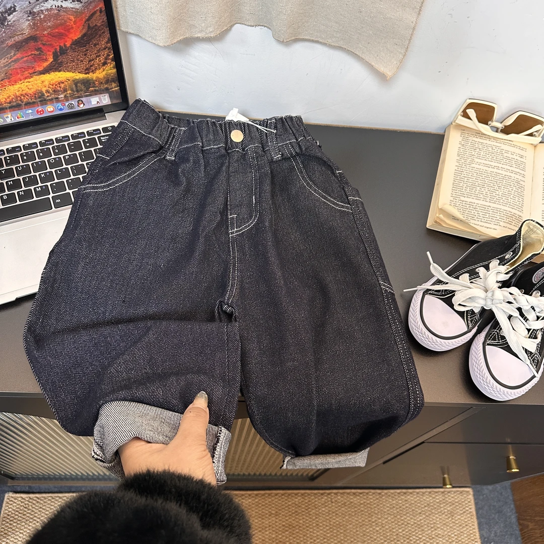 2605春款时尚潮流百搭洋气男女童牛仔裤