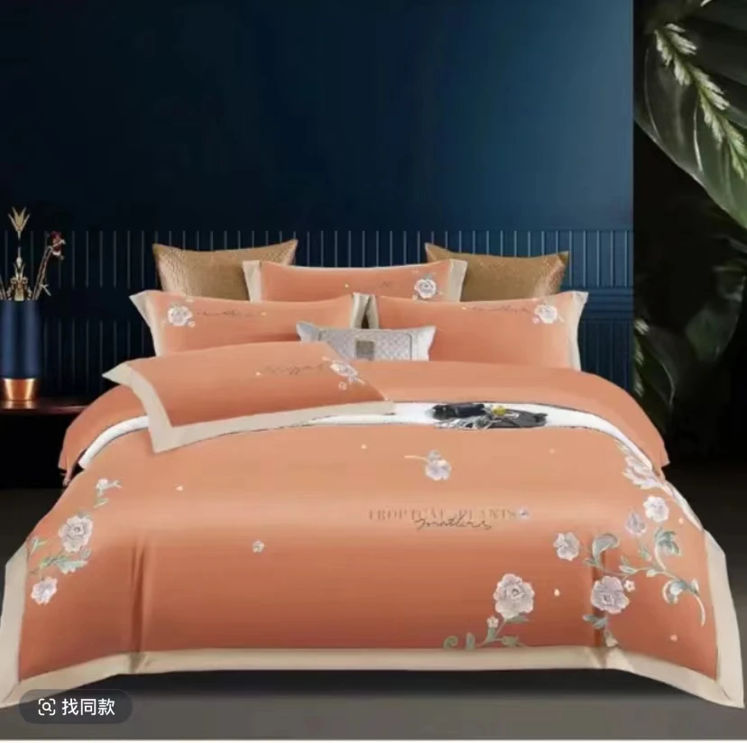 160支超柔锦荣【馨花漫舞】轻奢宽边加厚绣花四件套【瑕疵处理】