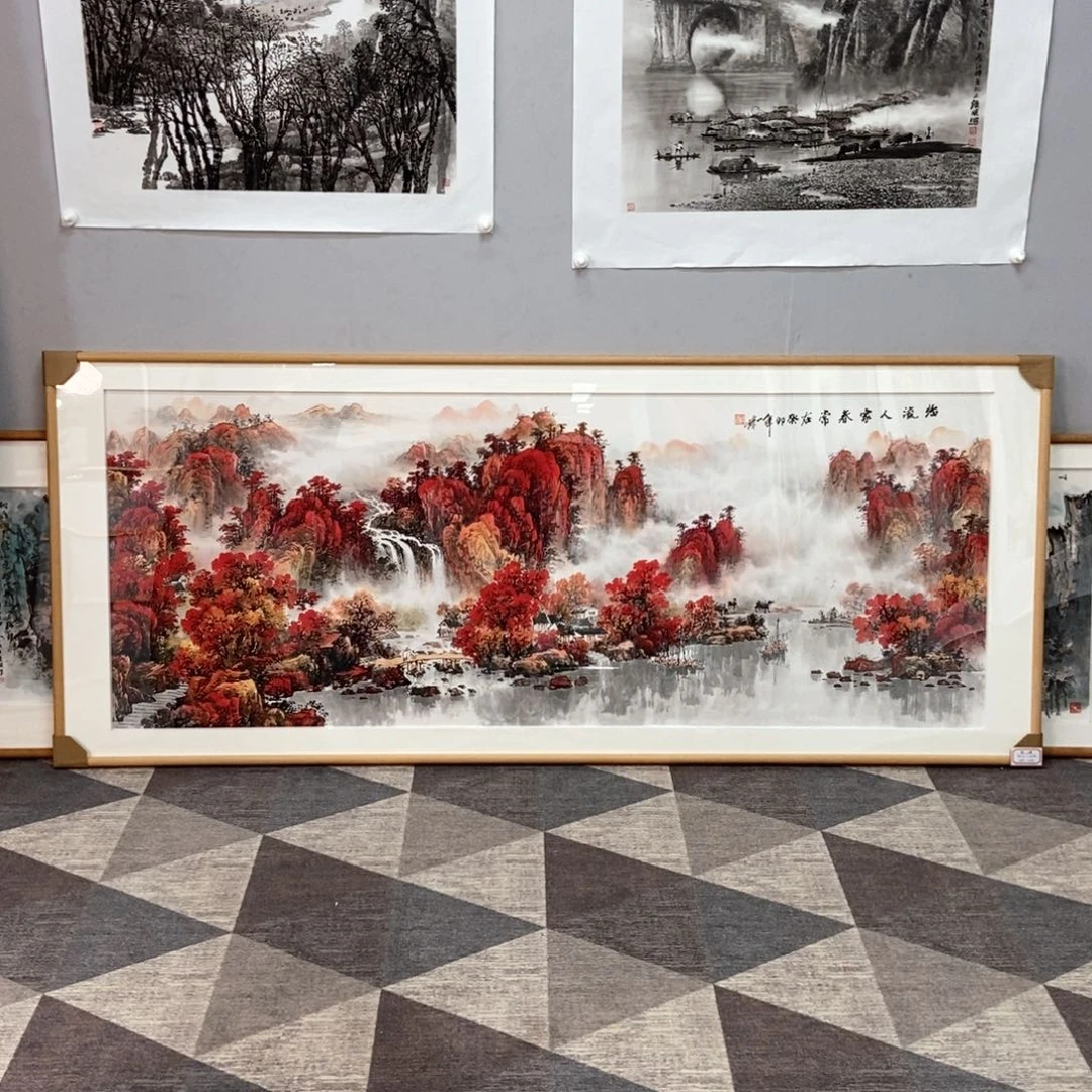 国画颜一峰小六尺精品佳作带框发货