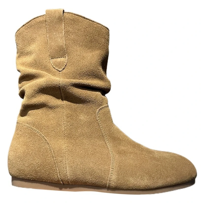 博肯靴复古厚底小短靴女西部靴秋冬套筒勃肯堆堆靴显瘦短筒靴潮