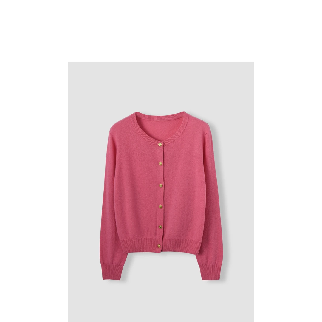 米小米mimi特惠来袭~短款1oo洋毛长袖纯色针织开衫 多色 QXNJ055X