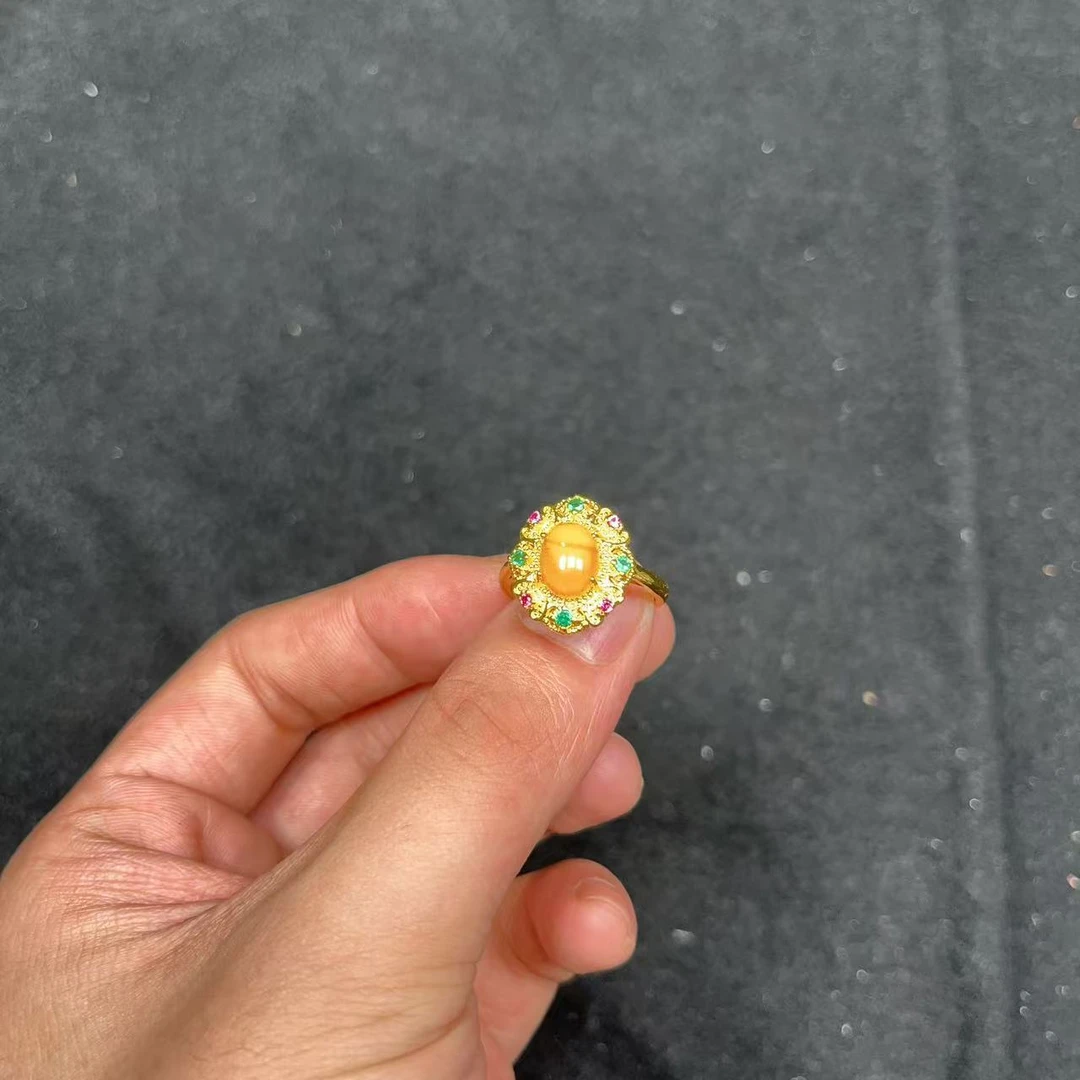 天然鸡油黄蜜蜡戒指 —多样性发