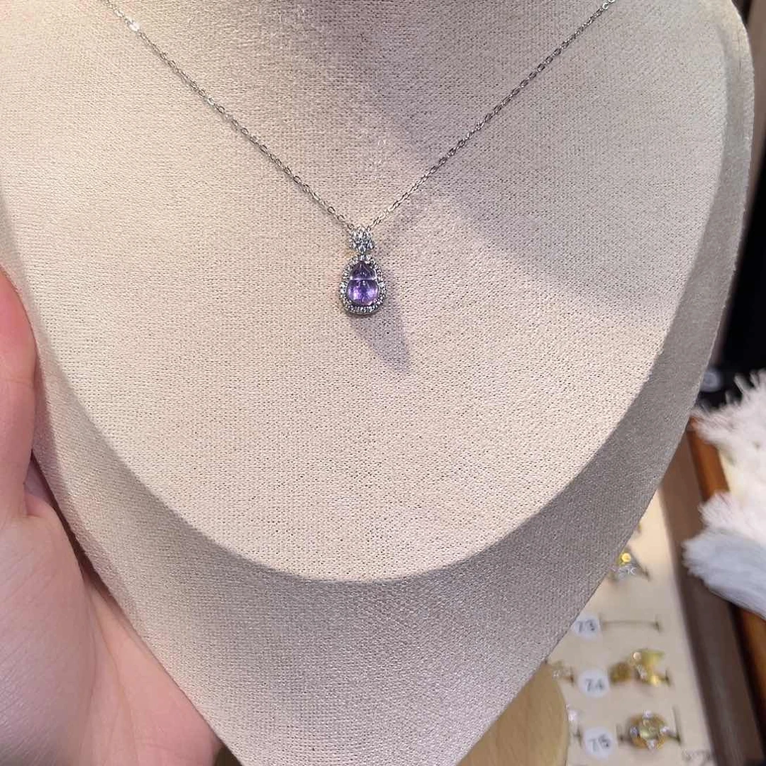 紫晶颈饰银S925镶嵌不带链