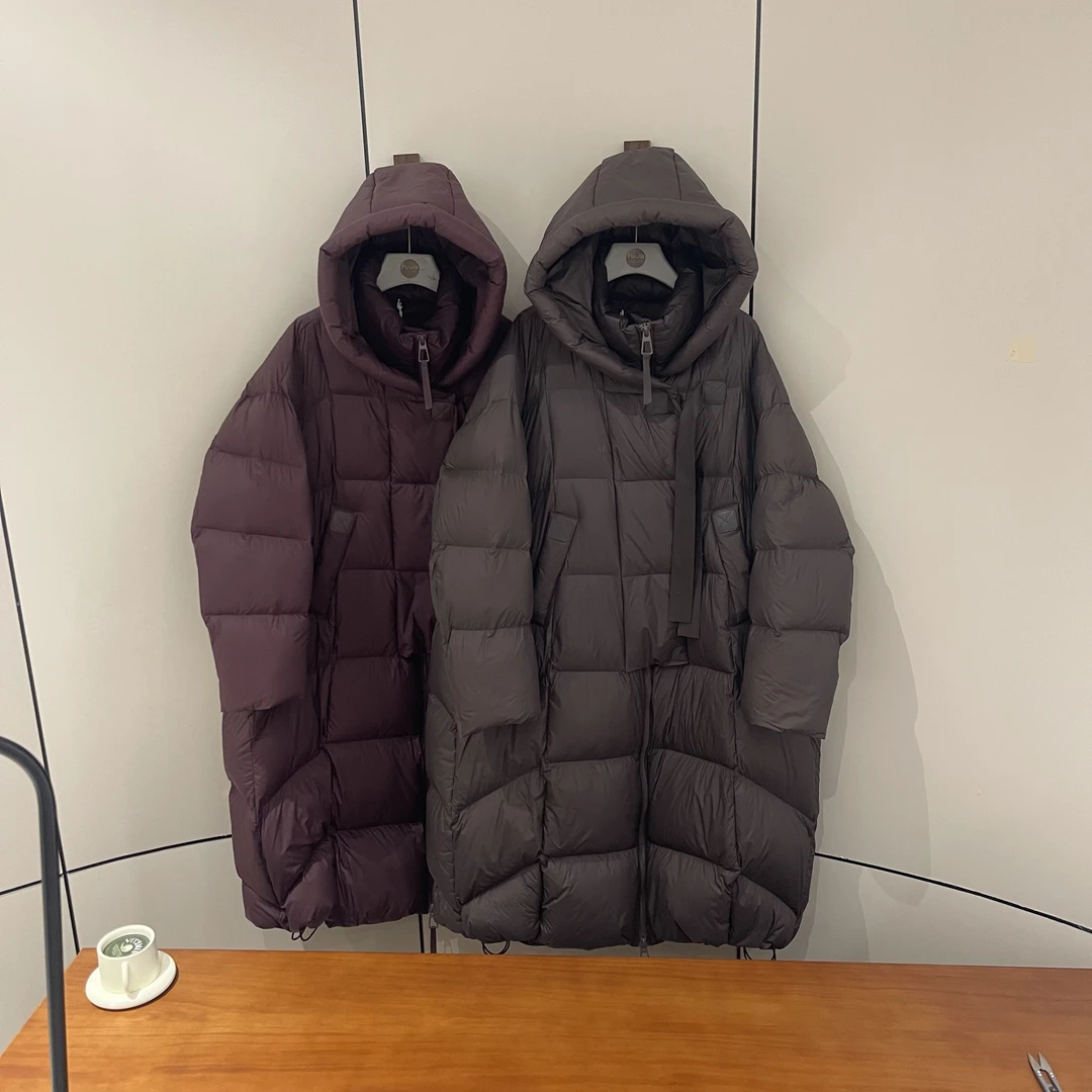 FUJIA STYLE新款气质简约连帽长款羽绒服ER062