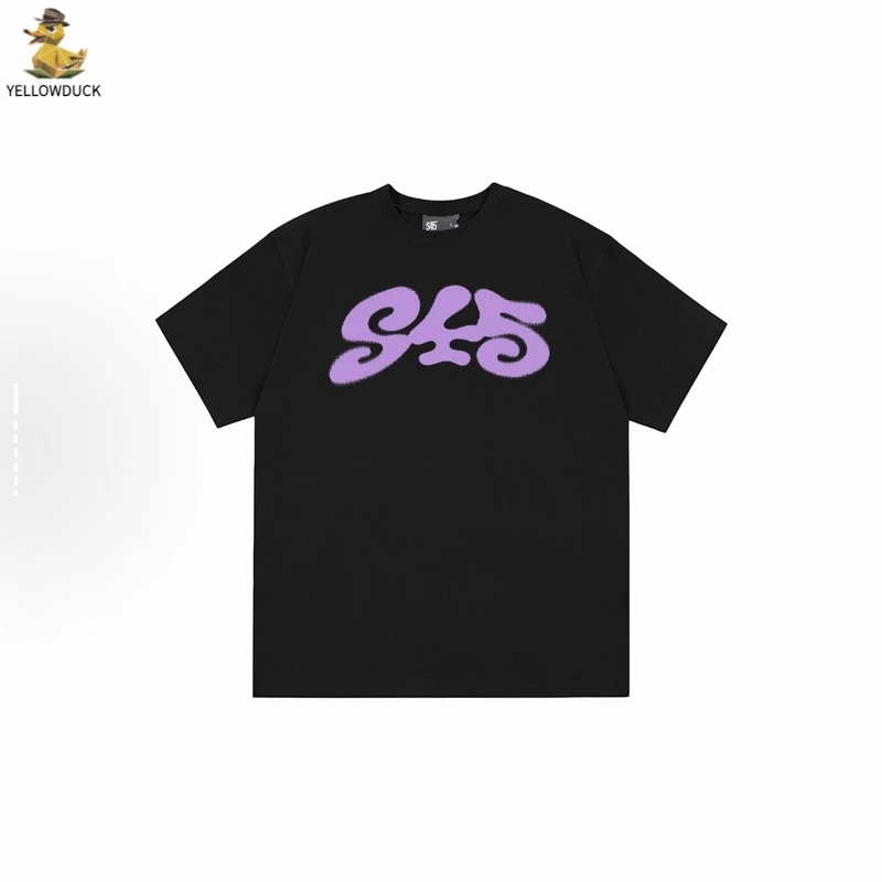 S45波点logo短袖2025新情侣款多色纯男宽松街头百搭oversizeT恤男