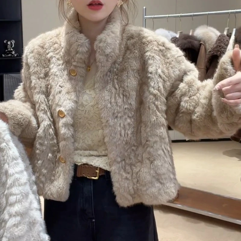 奶呼呼羊羔毛厚外套女2025年秋冬新款宽松百搭高级感保暖毛绒棉服