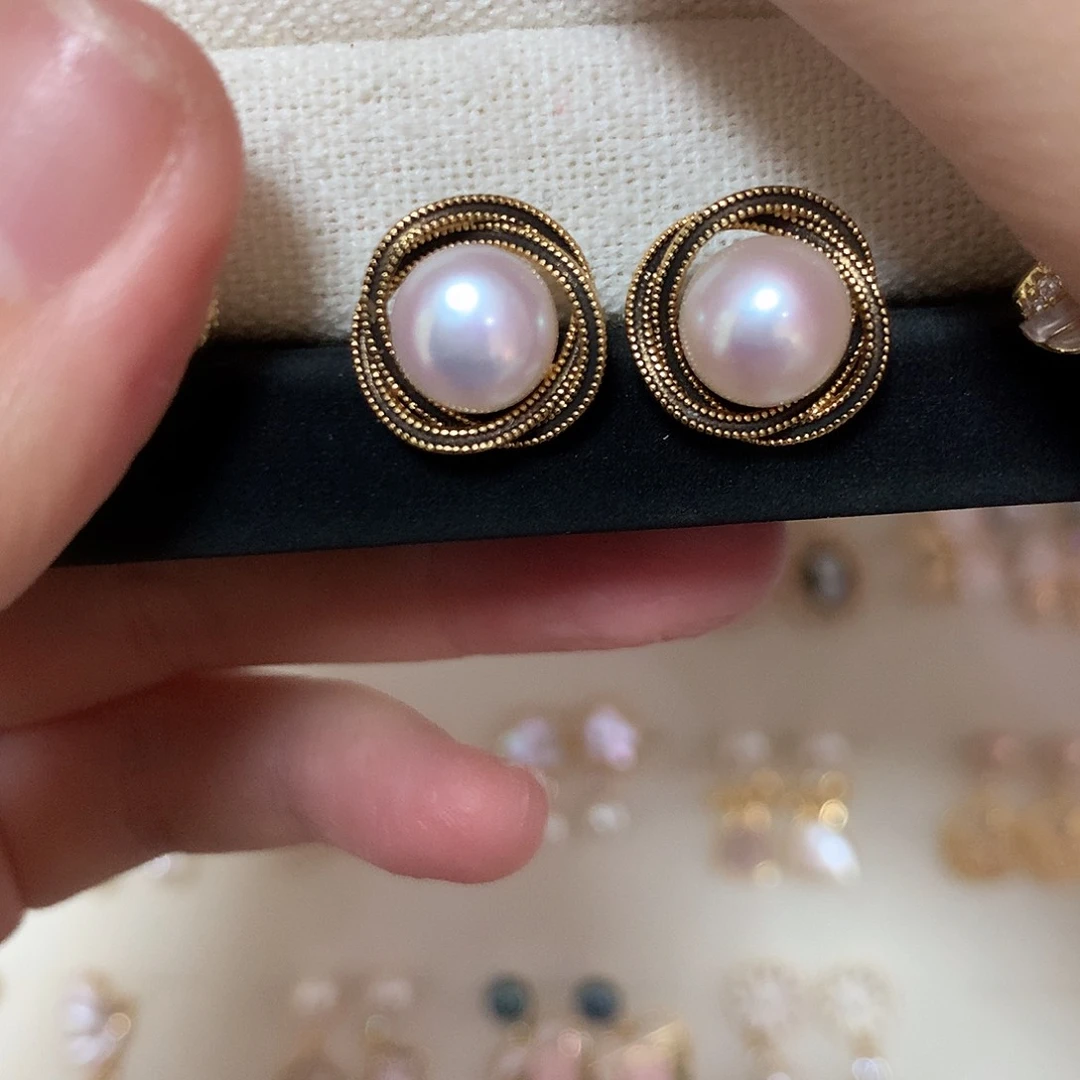 淡水珍珠耳饰合金