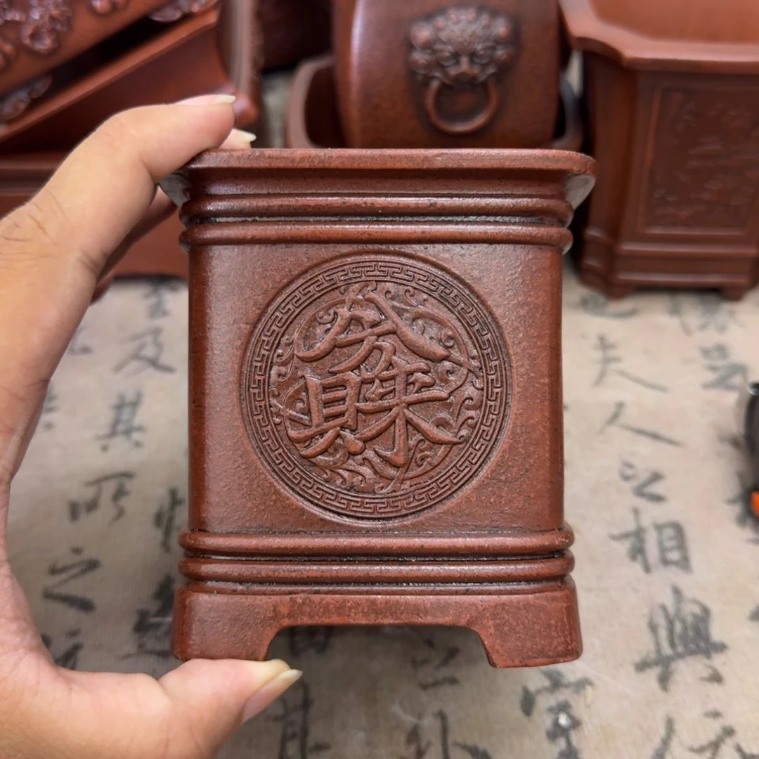 紫砂花盆8x9.5内经紫砂花盆