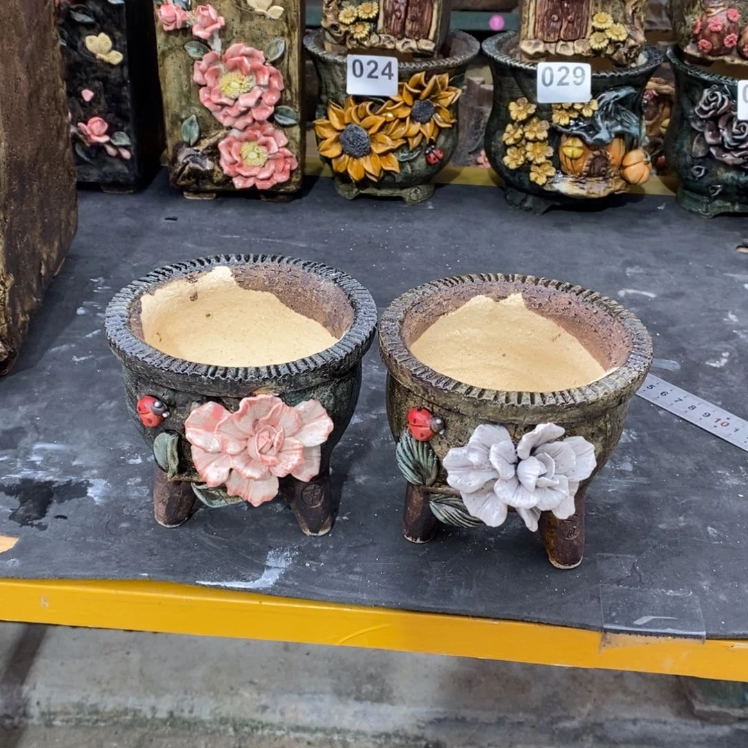 红陶青藤花器多肉花盆