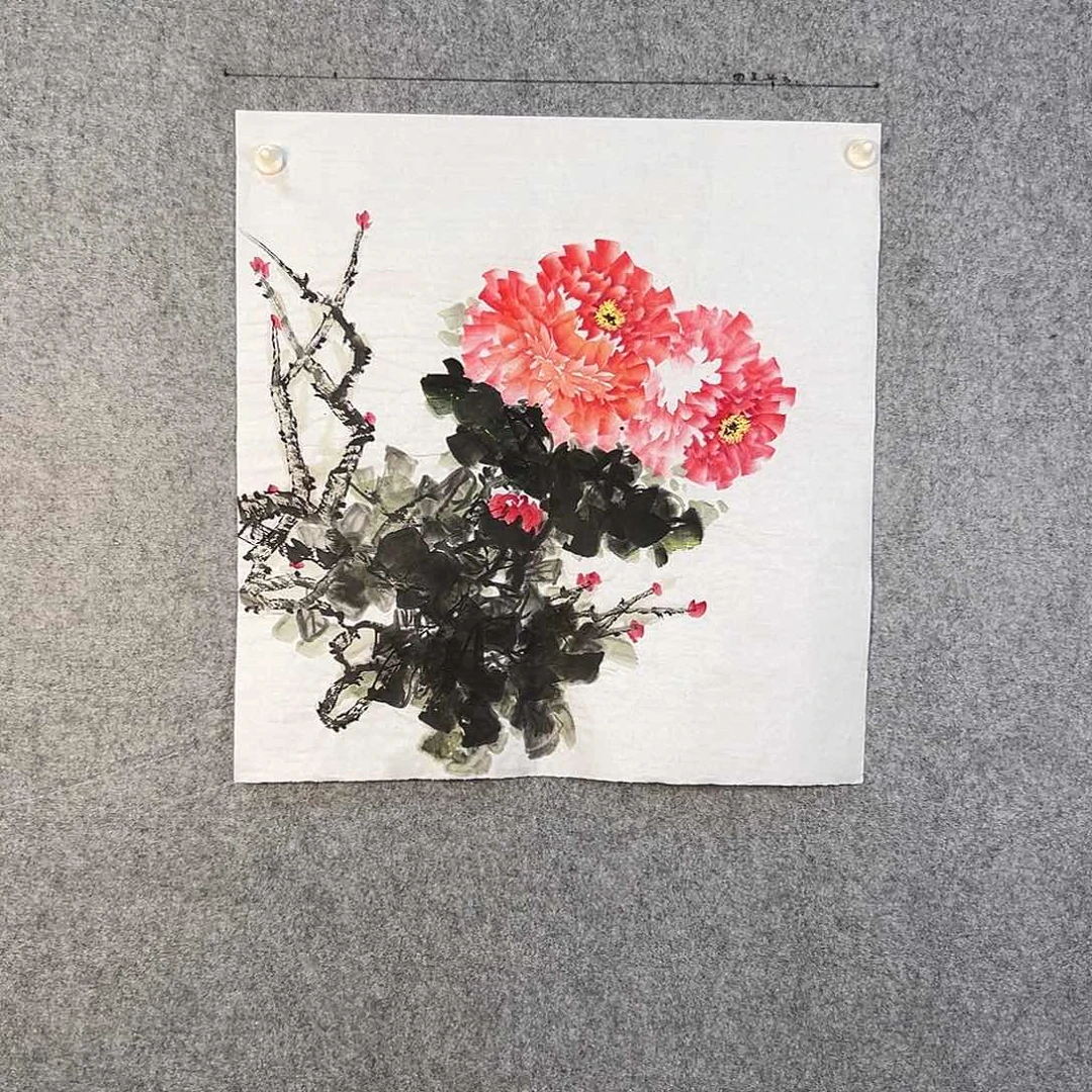 国画182 牡丹花鸟等画风与山水的