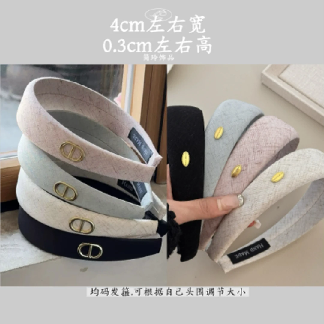 【轻薄款】洋气杏粉~高级感布艺宽发箍头饰宽边百搭头箍小香风网红