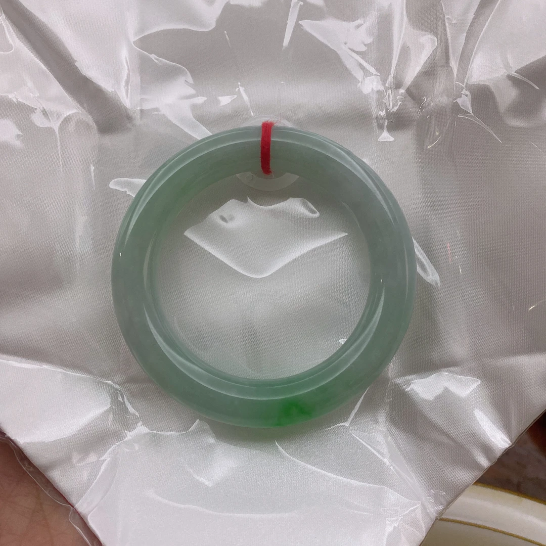 天然缅甸翡翠手镯58圈口圆条镯43800分单1