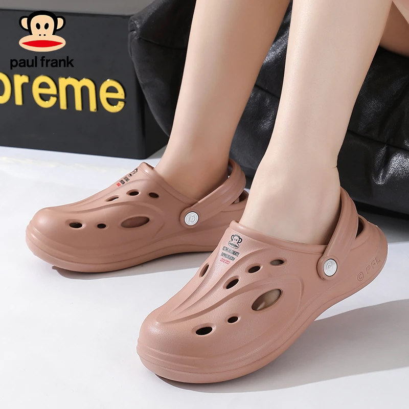 paul frank/大嘴猴居家防滑凉拖男士夏季外穿厚底情侣洞洞鞋