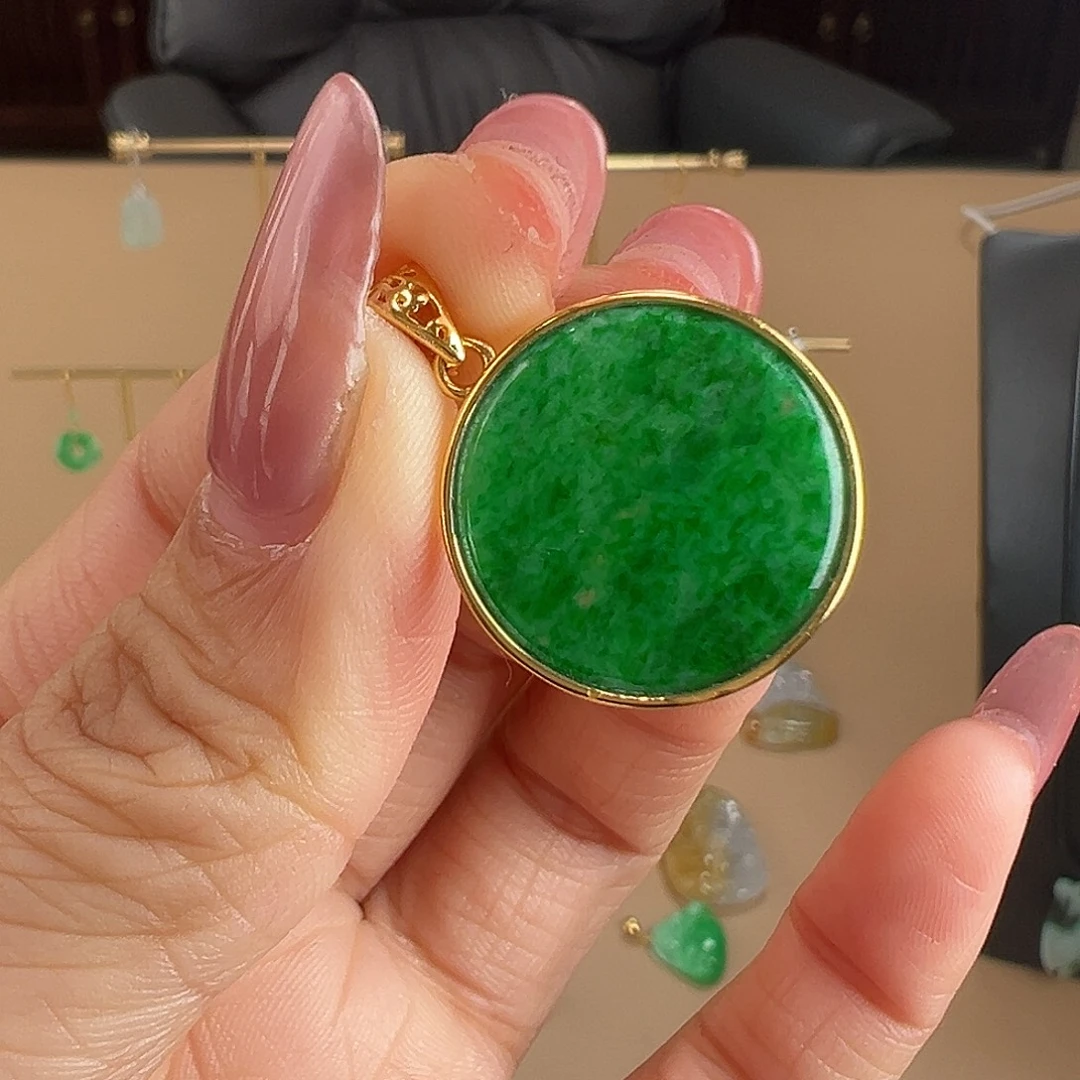 翡翠银S925镶嵌颈饰吊坠