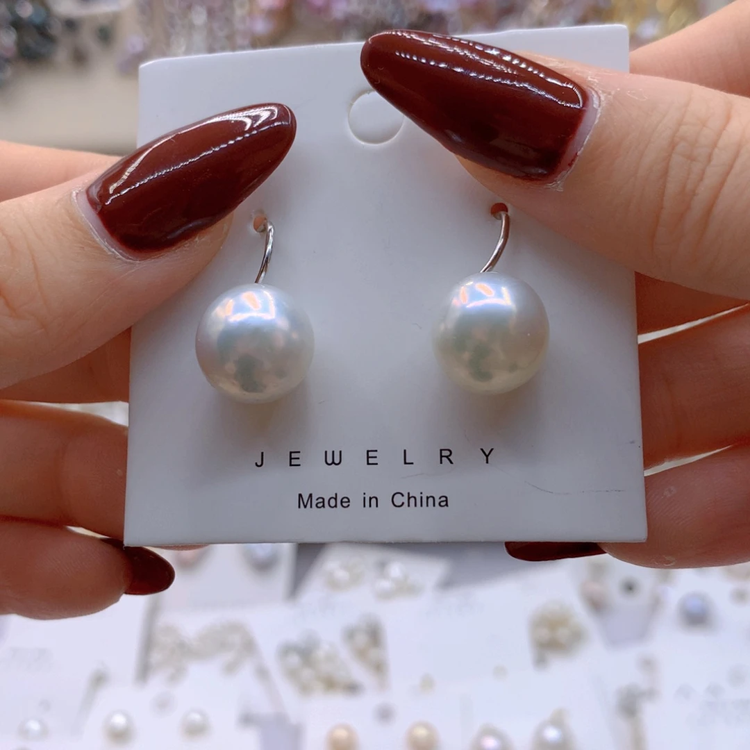 淡水珍珠耳饰银S925镶嵌