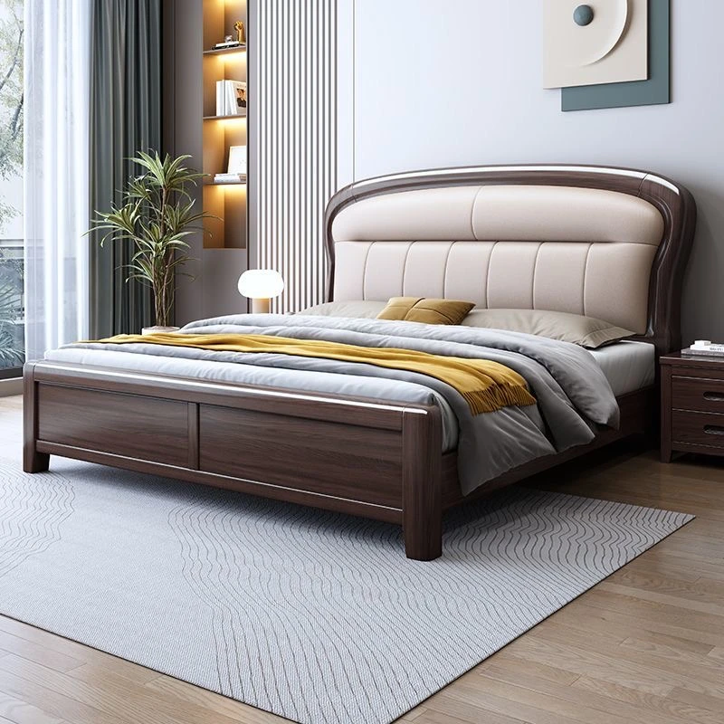 【光辉岁月】新中式现代简约全实木双人床实木床软包实木床主卧大床