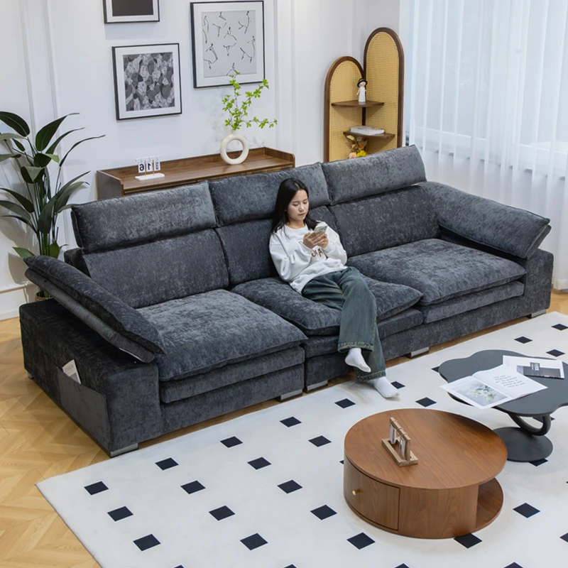 大坐深布艺沙发家具可拆洗高靠背直排小户型现代简约储物沙发