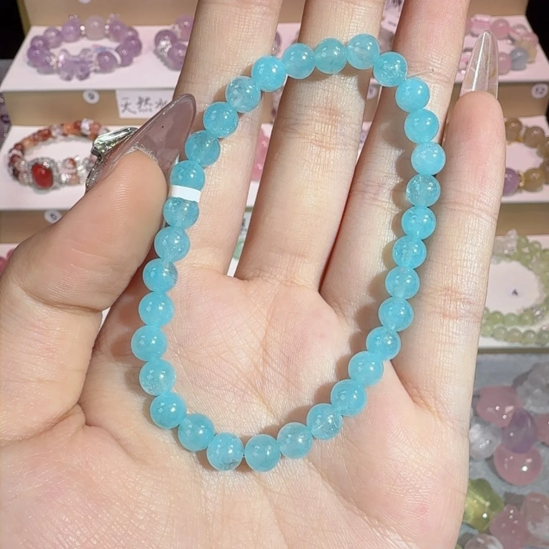 水晶手串未镶嵌海蓝宝