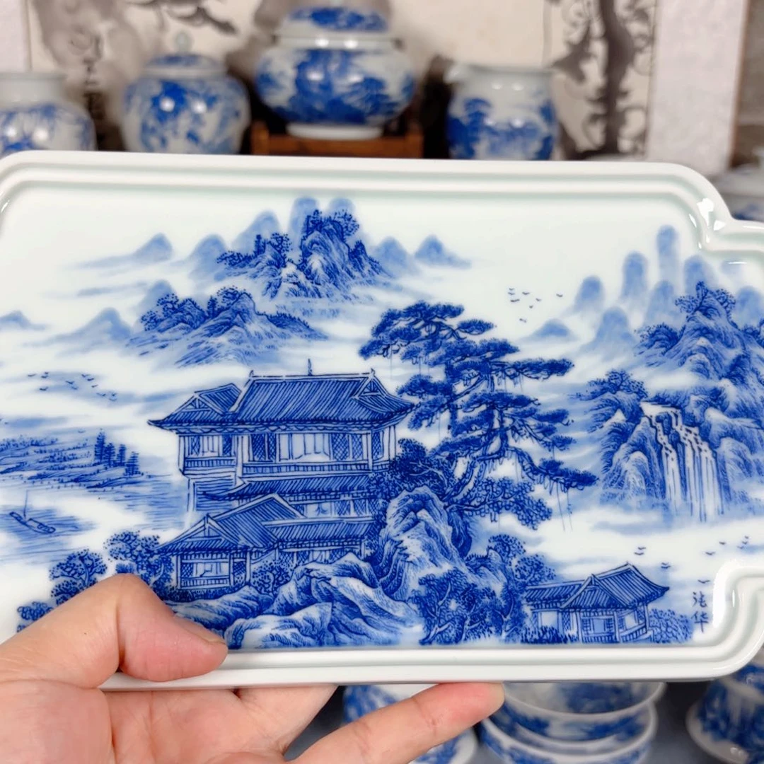 杯随*青花瓷器手绘作品壶承