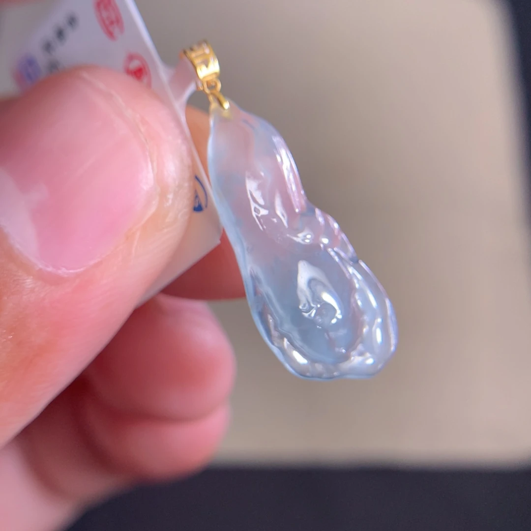 翡翠18K金镶嵌项圈天然A货翡翠