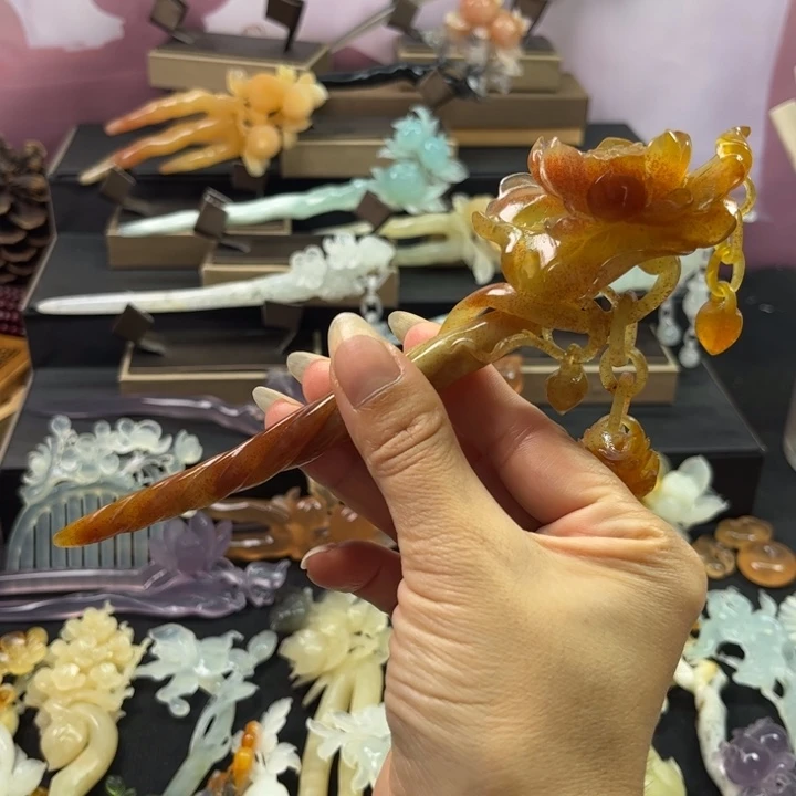蛇纹石玉未镶嵌发饰