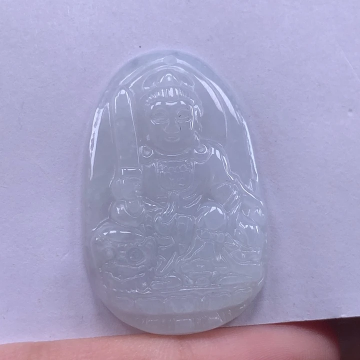 颈饰未镶嵌翡翠文殊菩萨吊坠