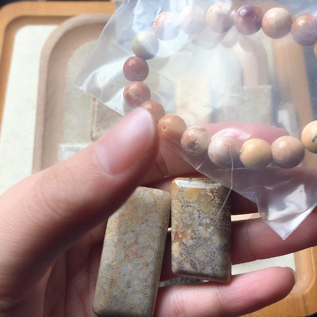 硅化珊瑚（珊瑚玉）颈饰未镶嵌昕****⭐